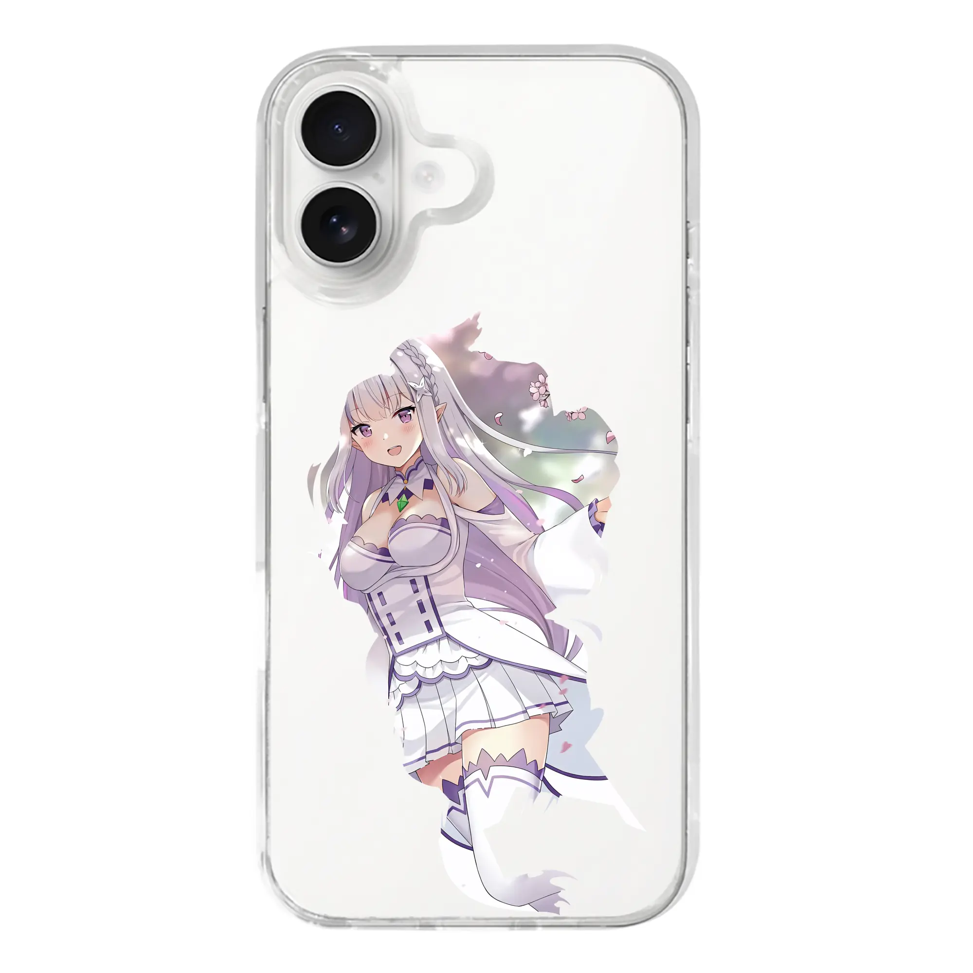 リゼロ グッズ エミリア - iPhone 17シリーズ 透明スマホケース – 薄型・耐衝撃・精密フィット保護カバー